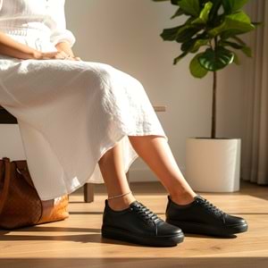 Kadın Deri Günlük Ayakkabı 5001 - Siyah - 37