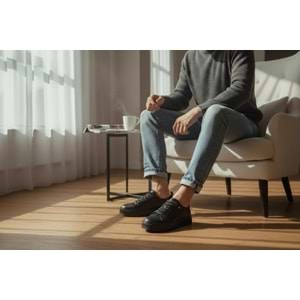 Erkek Deri Casual Günlük Ayakkabı A5404 - Siyah - 43