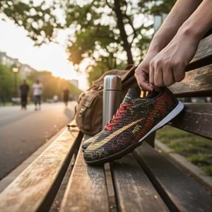 Erkek Halı Saha Ayakkabısı 251-2704 - Siyah-Kırmızı - 42