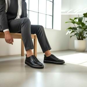 Erkek Deri Casual Ayakkabı 26907 - Siyah - 40