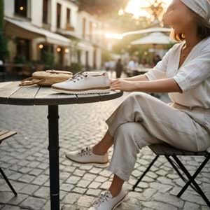 Kadın Deri Günlük Comfort Ayakkabı 1995 - Krem - 40