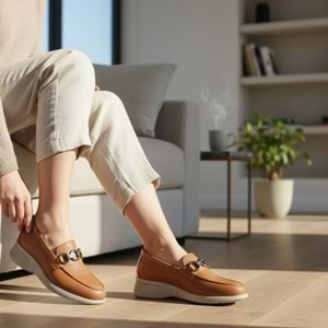 Kadın Deri Günlük Ayakkabı 0113 - Taba - 40