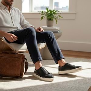 Erkek Deri Comfort Casual Ayakkabı L4247 - Siyah - 41