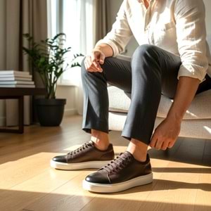 Erkek Deri Casual Ayakkabı L4247K - Kahve - 40