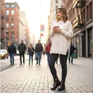 Kadın Deri Comfort Bot K1453 - Kahve - 40