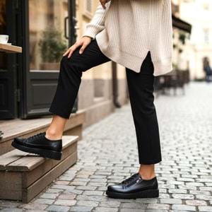 Kadın Deri Günlük Ayakkabı S5226 - Siyah - 41