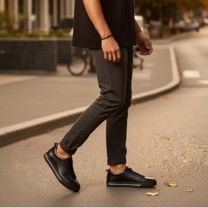 Premium Erkek Deri Casual Ayakkabı S6785 - Siyah - 41