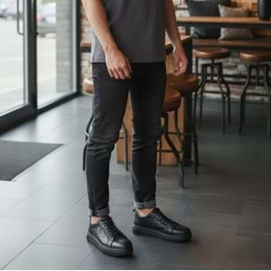 Erkek Deri Günlük Ayakkabı 6780S - Siyah - 41