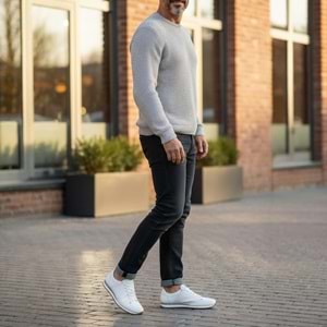 Erkek Deri Casual Ayakkabı 21248 Z1 - Beyaz - 43