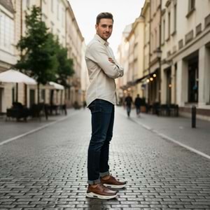 Erkek Deri Casual Günlük Ayakkabı 21395T - Taba - 42