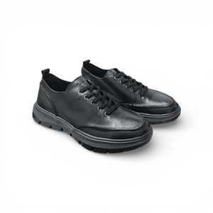 Erkek Deri Titreşim Destekli Comfort Günlük Ayakkabı 21027S - Siyah - 42