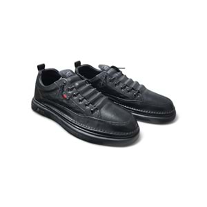 Erkek Deri Günlük Ayakkabı 19039S1 - Siyah - 45