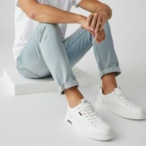 Erkek Deri Günlük Ayakkabı 15219039Z1 - Beyaz - 45