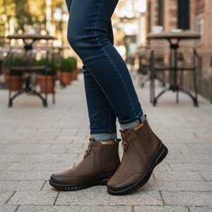 Kadın Günlük Nubuk Deri Bot 1453K - Kahve - 39