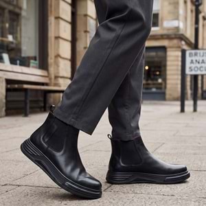 Erkek Deri Casual Bot 20001 - Siyah - 40