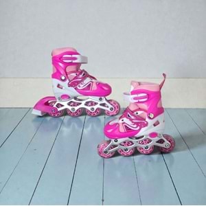 Işıklı Ayarlanabilir Kız Çocuk Pateni 465 - Pembe - 31/34