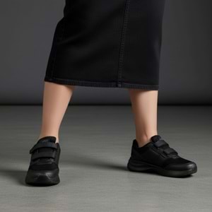 Kadın Çift Cırtlı Günlük Spor Ayakkabı 1307 - Siyah - 38