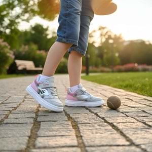 M.P Çocuk Spor Ayakkabı 3402Z - Gri-Lila - 33