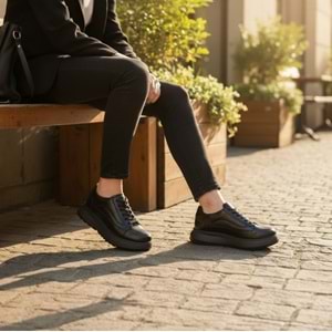 Erkek Deri Günlük Comfort Ayakkabı 23369S3 - Siyah - 40