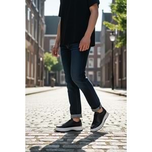 Nordhan Erkek Deri Casual Premium SC-1616S - Siyah - 42