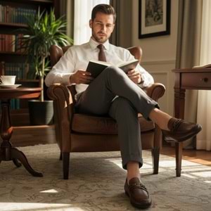 Erkek Deri Casual Ayakkabı 2000 - Kahve - 41