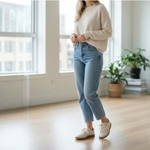 Kadın Deri Günlük Comfort Ayakkabı 261507 - Bej - 40