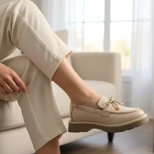 Mammamia Kadın Casual Deri Ayakkabı 3805 - Gri - 38