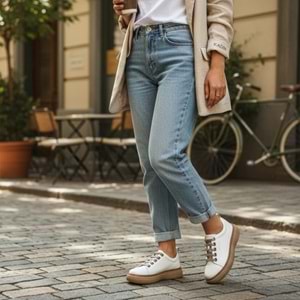 Kadın Deri Casual Günlük Ayakkabı 7750-LX - Krem - 40