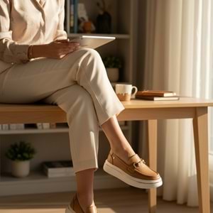 Mammamia Kadın Deri Casual Ayakkabı T3960 - Taba - 37