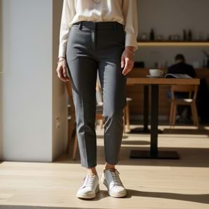 Kadın Deri Comfort Fermuarlı Ayakkabı 7755T - Krem - 40