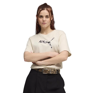 Puma Ess Graphic Animel Tee Kadın Tshirt 69182187 - Bej - M
