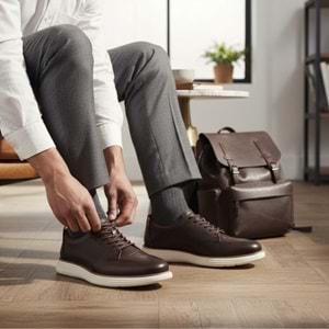 Erkek Deri Günlük Ayakkabı Ultra Eva K-5043 - Kahve - 41