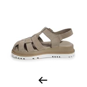 Bulldozer Kadın Süet Deri Terlik 261739 - Bej - 40