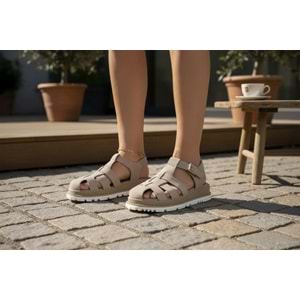 Bulldozer Kadın Süet Deri Terlik 261739 - Bej - 40