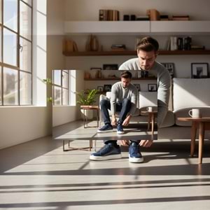 Erkek Deri Comfort Casual Ayakkabı L-18661 - Lacivert - 42