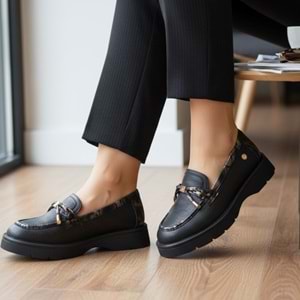 Mammamia Kadın Casual Deri Ayakkabı S-3805 - Siyah - 37