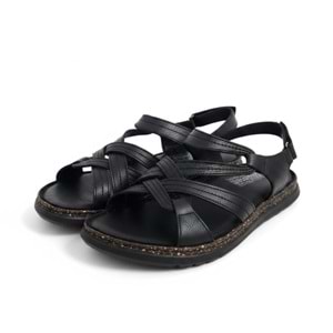 Mammamia Kadın Deri Sandalet S2740-LX - Siyah - 36