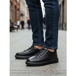 Erkek Deri Comfort Casual Ayakkabı 262-5345 - Siyah - 40