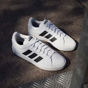 Adidas Grand Court Base 3.0 Erkek Spor Ayakkabı JR4613 - Beyaz-Siyah - 40