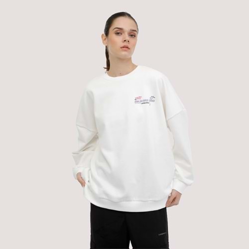 Lumberjack WL Tina Kadın Sweatshirt- Ekru - L/XL