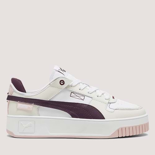 Kadın Carina Street VTG Spor Ayakkabı 392338 - Beyaz-Bej-Bordo - 40