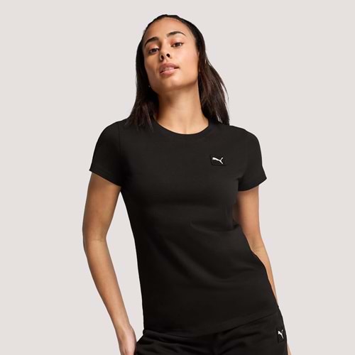 Puma Ess Elevated Tee Unisex Tshirt 690894 01 - Siyah - L