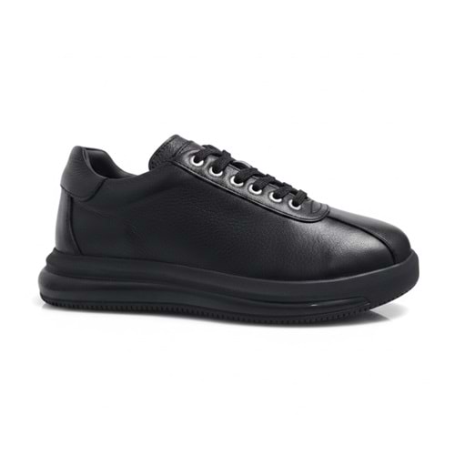 Erkek Deri Casual Sneaker Ayakkabı 20031 - Siyah - 43