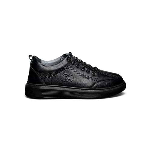 Erkek Deri Comfort Casual Ayakkabı 262-5345 - Siyah - 40