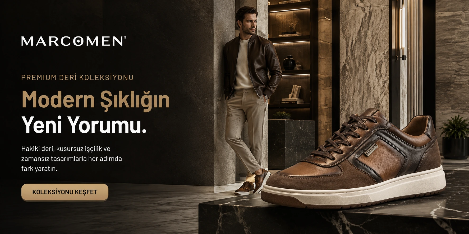 Marcomen erkek deri sneaker, casual ve klasik ayakkabı koleksiyonu