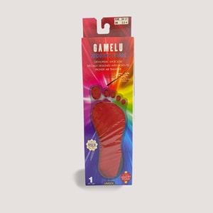 Gamelu Memory Foam Özel Tasarım Unisex Tabanlık - Kırmızı - 37-38