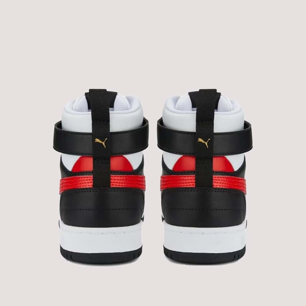 Puma RBD Game Flat Erkek Cırtlı Bilekli Spor Ayakkabı - Beyaz-Kırmızı - 42