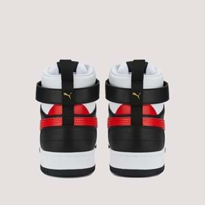 Puma RBD Game Flat Erkek Cırtlı Bilekli Spor Ayakkabı - Beyaz-Kırmızı - 42