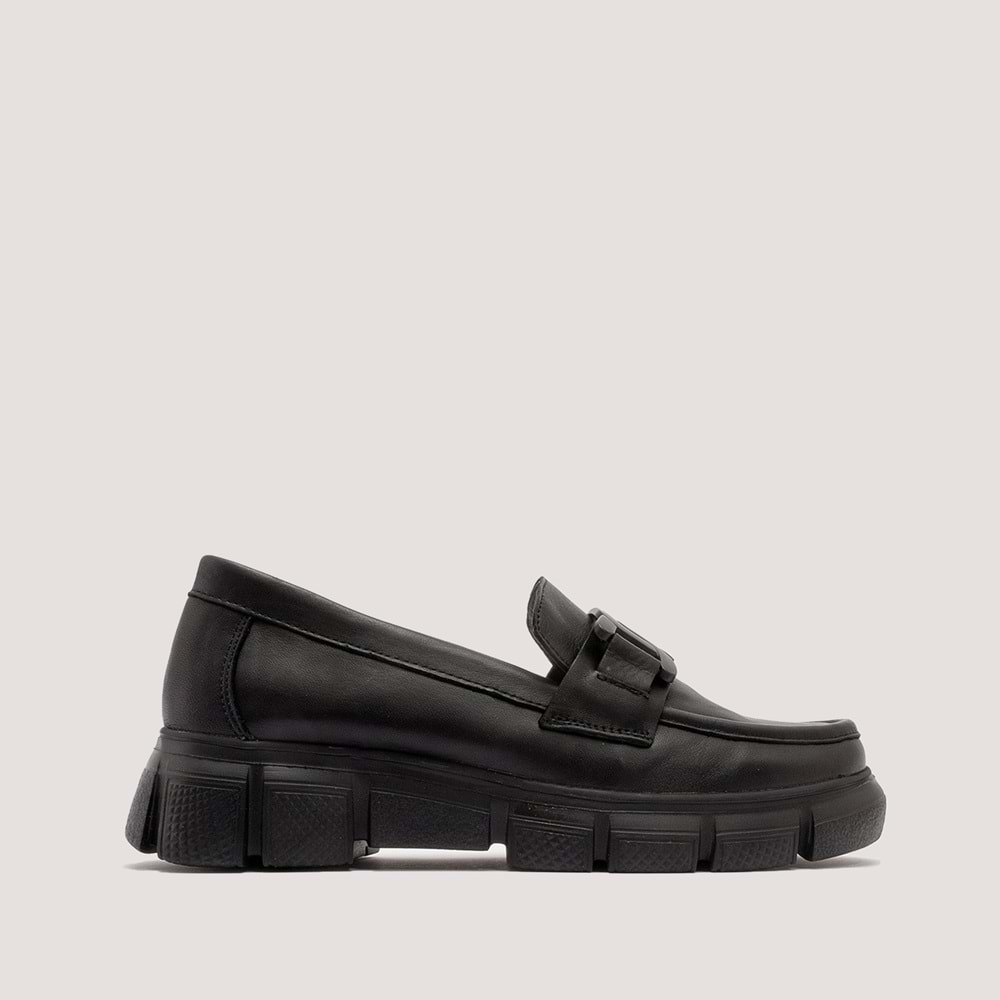 Mammamia 3165 Kadın Deri Casual Ayakkabı - Siyah - 40