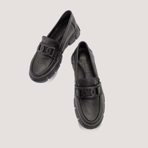 Mammamia 3165 Kadın Deri Casual Ayakkabı - Siyah - 40